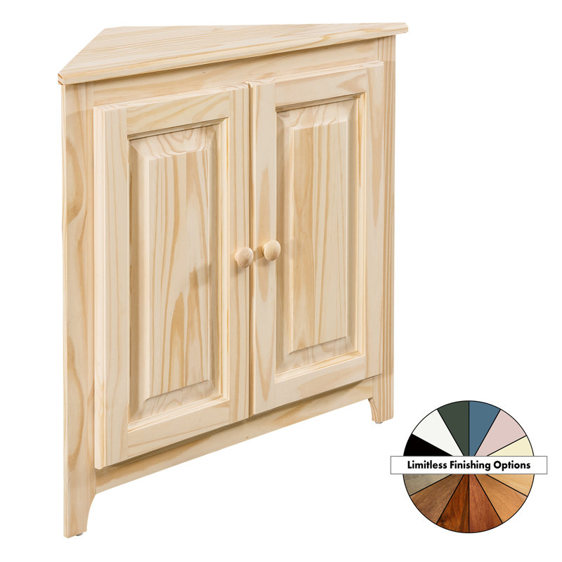 Red Barrel Studio® Haelynn 33'' H Solid Wood 2-Door Corner Cabinet in ...